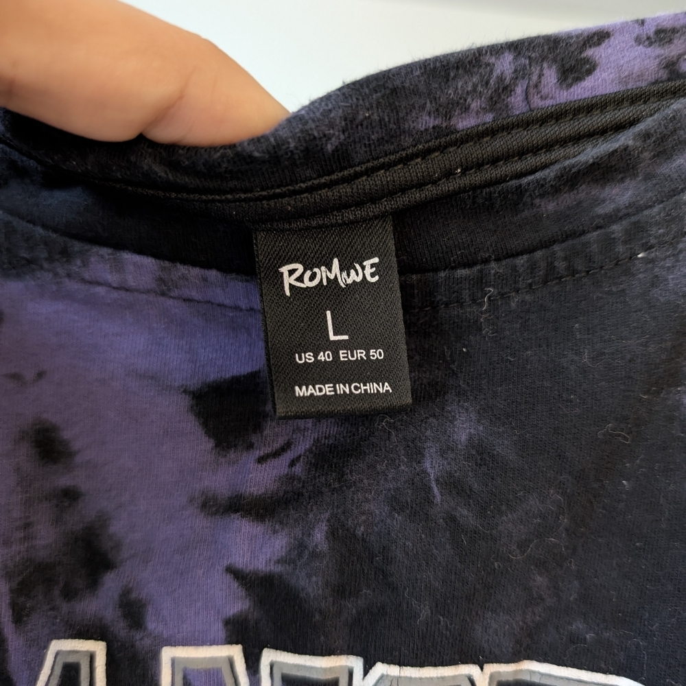 Romewe Los Angeles California Women's Cropped Tee Tie Dye Size Large Summer - Picture 3 of 4